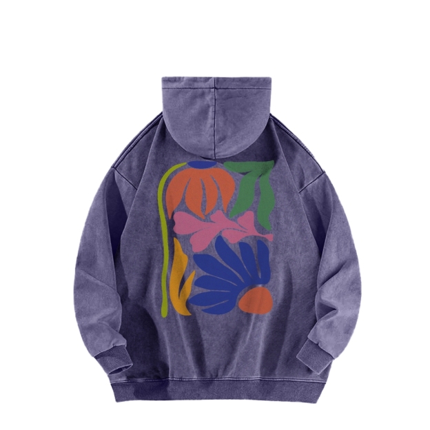 Wildflowers Matisse Art Casual Washed Hoodie