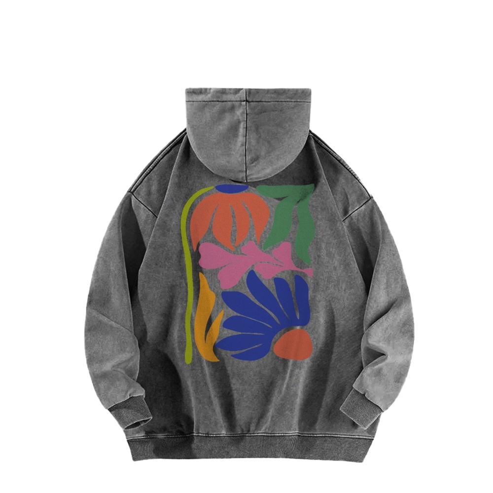 Wildflowers Matisse Art Casual Washed Hoodie