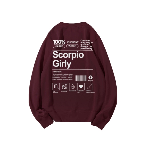 Scorpio Girly Casual Crewneck Sweatshirt