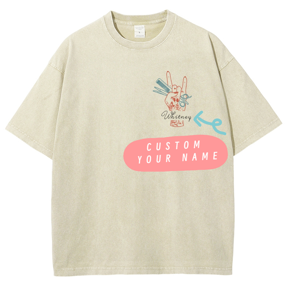 Hair Stylist Addcustom Vintage Washed T-Shirt Customscool