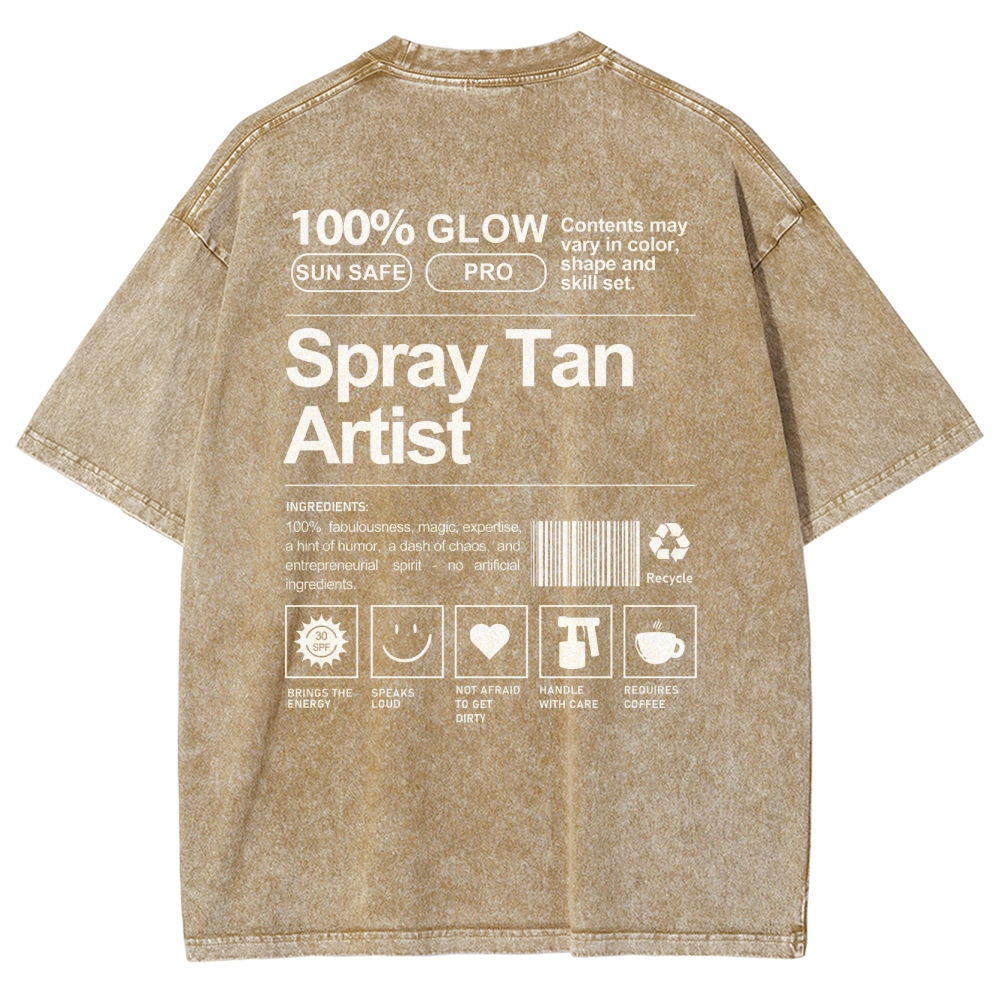Spray Tan Artist Unisex Fit Washed T-Shirt Customscool
