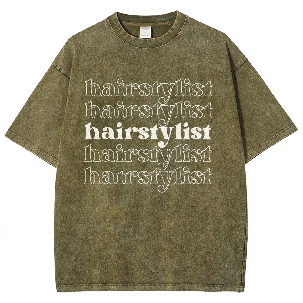 Hair Stylist Unisex Fit Washed T-Shirt Customscool