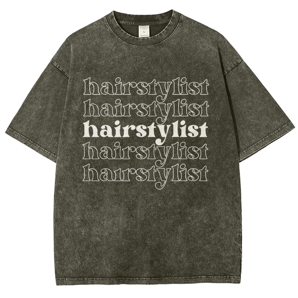 Hair Stylist Unisex Fit Washed T-Shirt Customscool