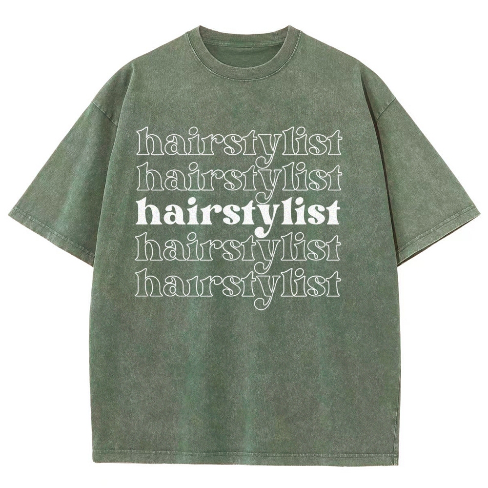 Hair Stylist Unisex Fit Washed T-Shirt Customscool