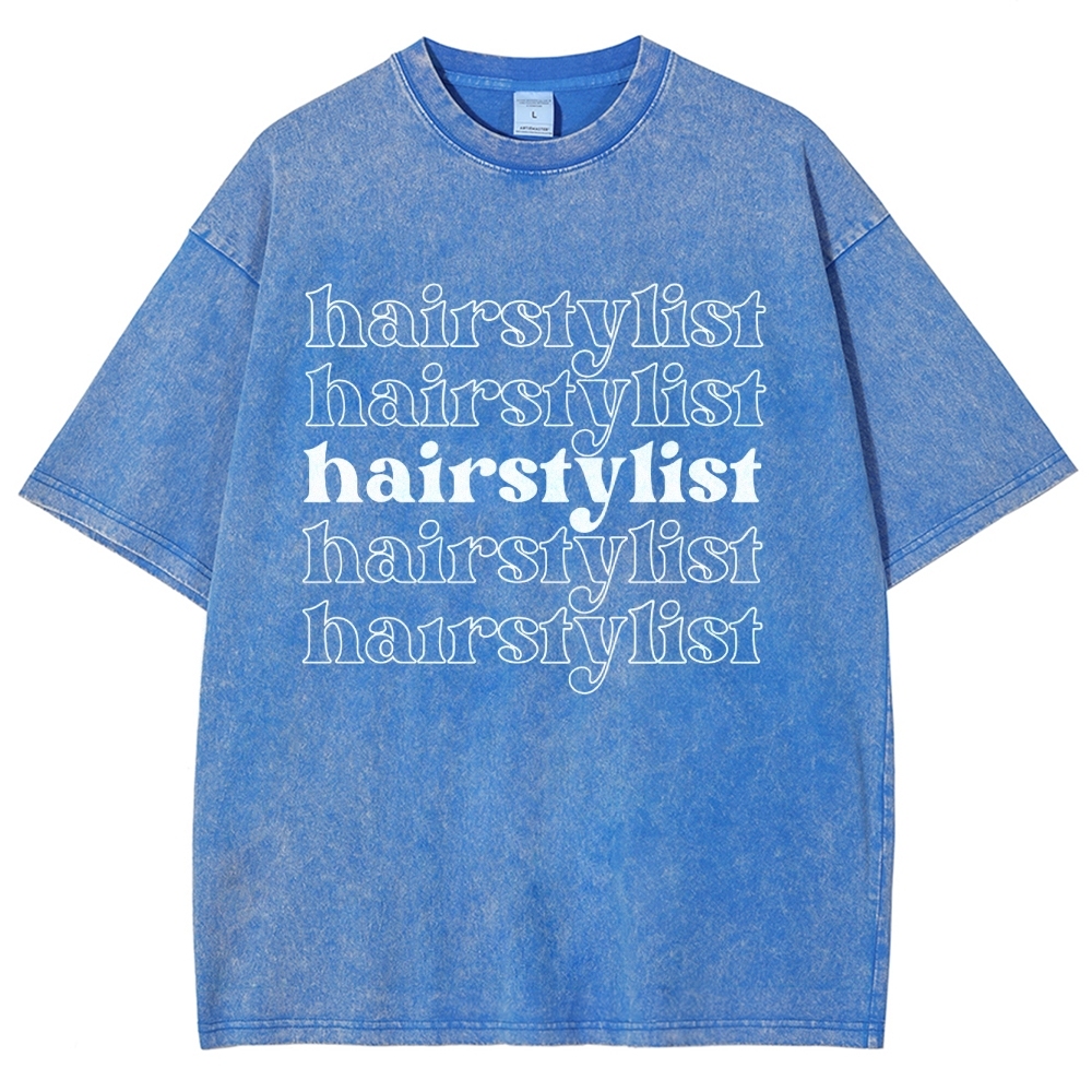 Hair Stylist Unisex Fit Washed T-Shirt Customscool