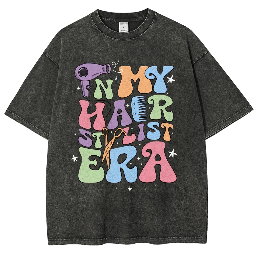 In My Hair Era Unisex Fit Washed T-Shirt Customscool 2407001726