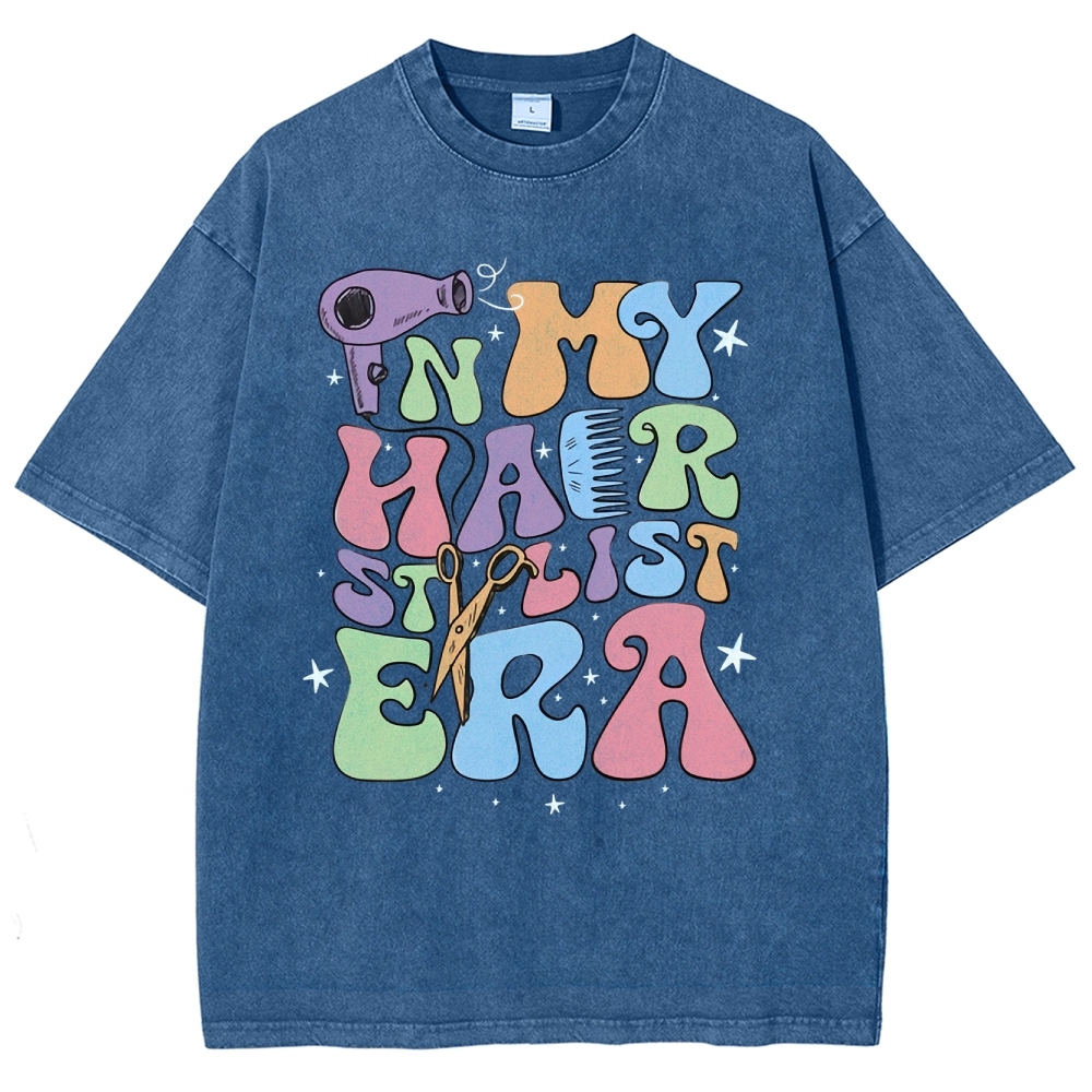 In My Hair Era Unisex Fit Washed T-Shirt Customscool 2407001726