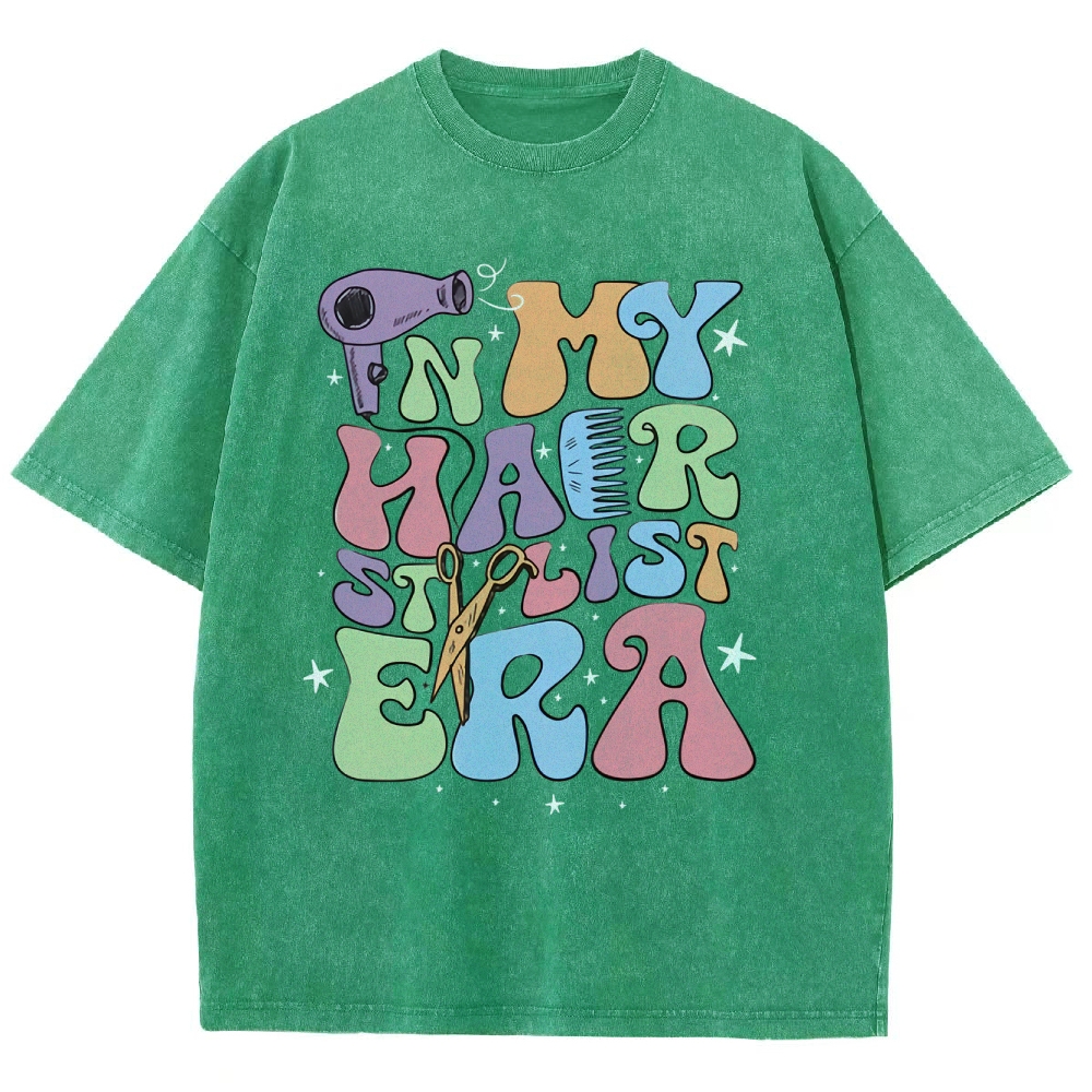 In My Hair Era Unisex Fit Washed T-Shirt Customscool 2407001726