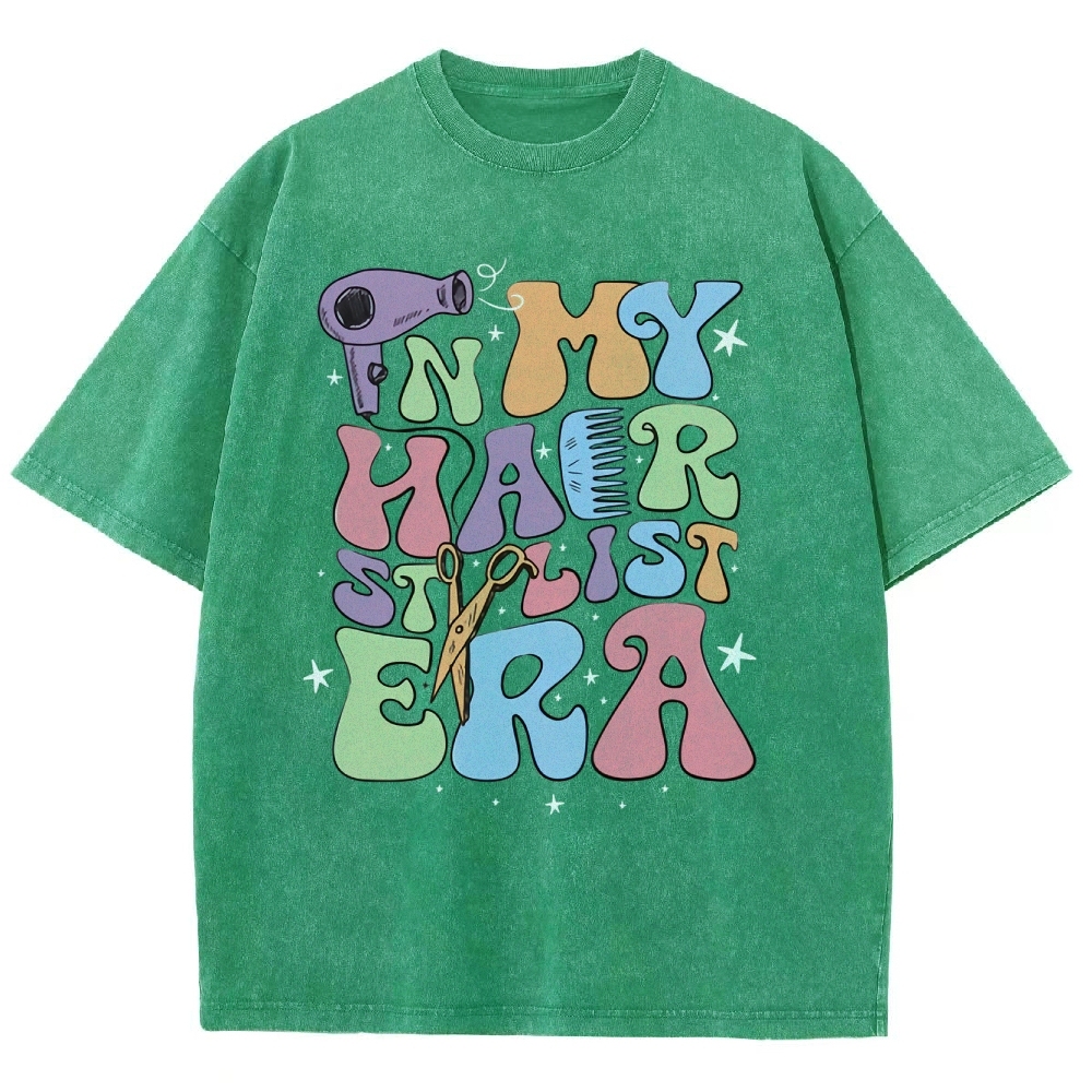 In My Hair Era Unisex Fit Washed T-Shirt Customscool 2407001726