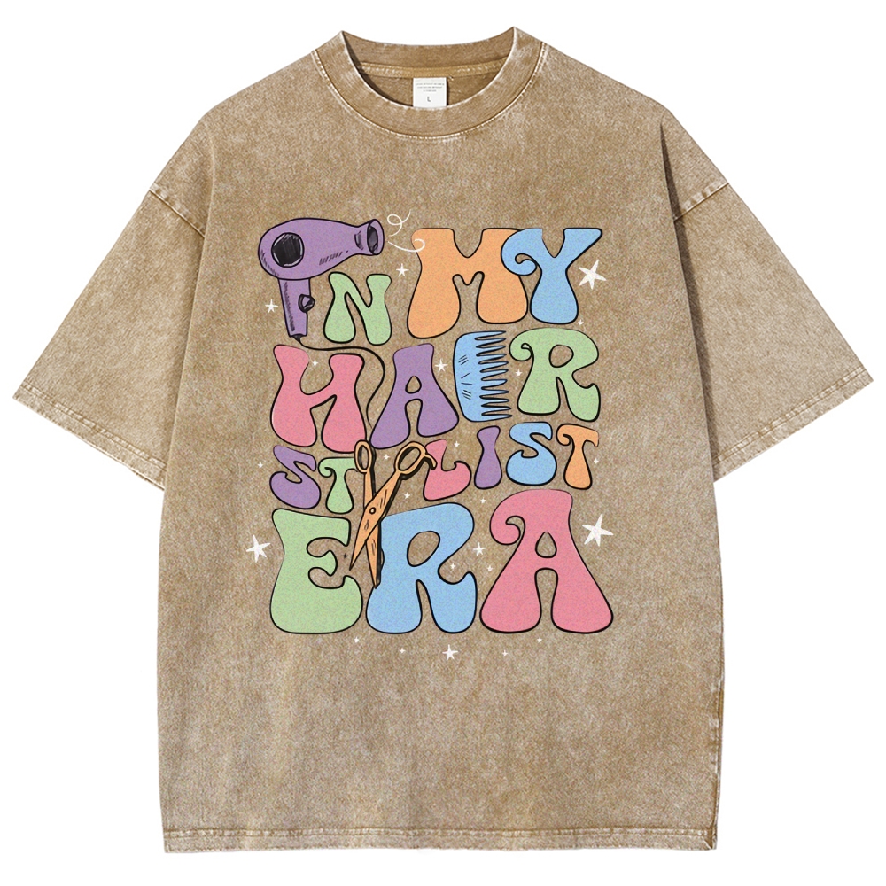 In My Hair Era Unisex Fit Washed T-Shirt Customscool 2407001726