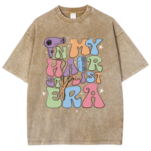 In My Hair Era Unisex Fit Washed T-Shirt Customscool 2407001726