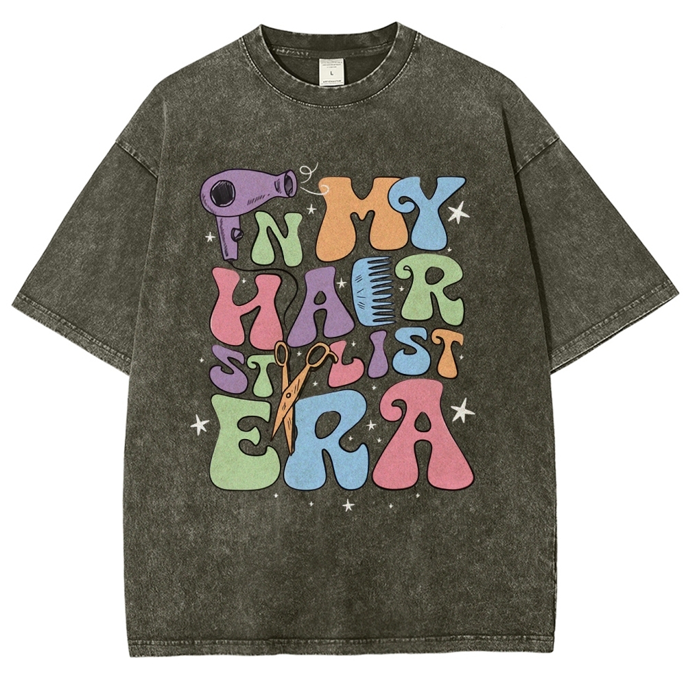 In My Hair Era Unisex Fit Washed T-Shirt Customscool 2407001726