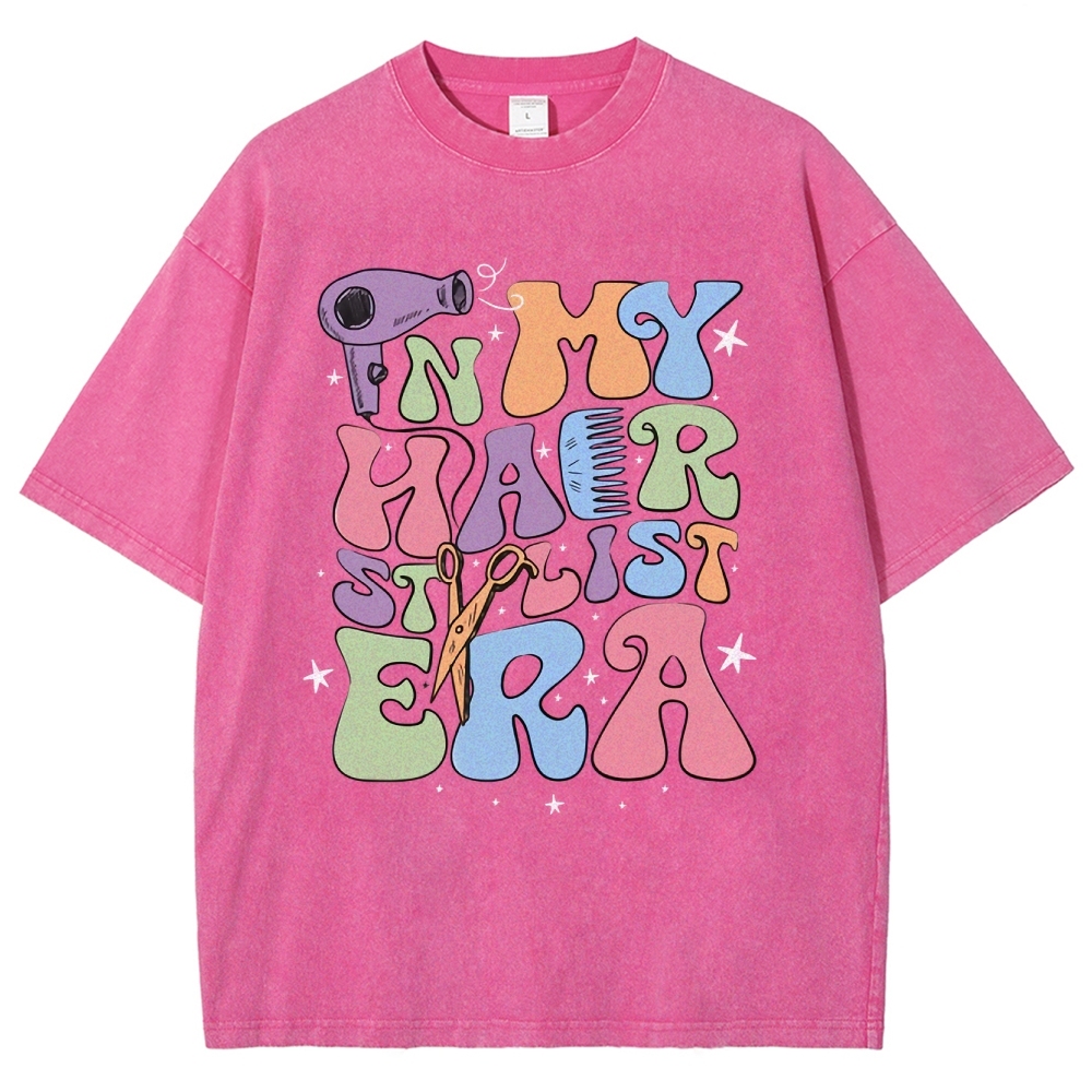 In My Hair Era Unisex Fit Washed T-Shirt Customscool 2407001726