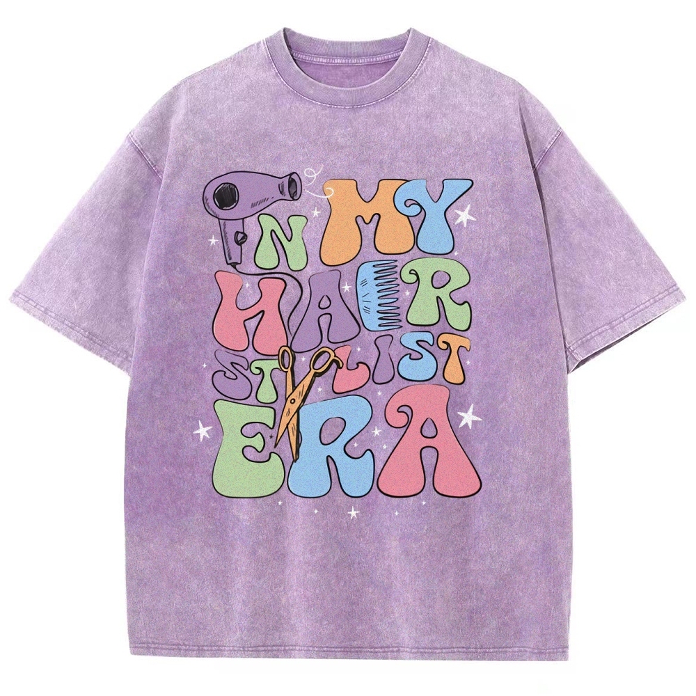 In My Hair Era Unisex Fit Washed T-Shirt Customscool 2407001726