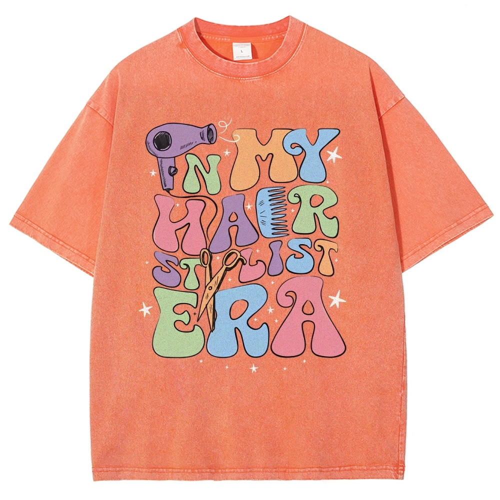 In My Hair Era Unisex Fit Washed T-Shirt Customscool 2407001726