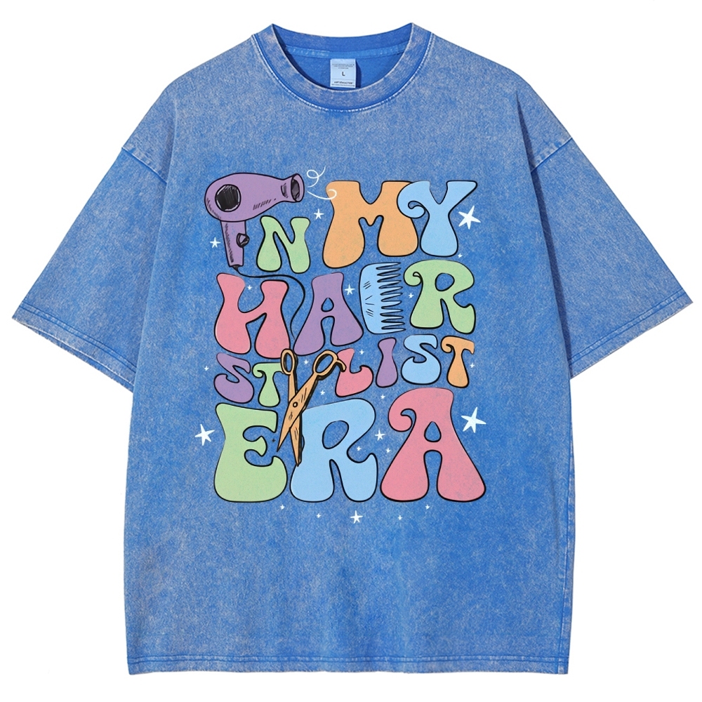 In My Hair Era Unisex Fit Washed T-Shirt Customscool 2407001726