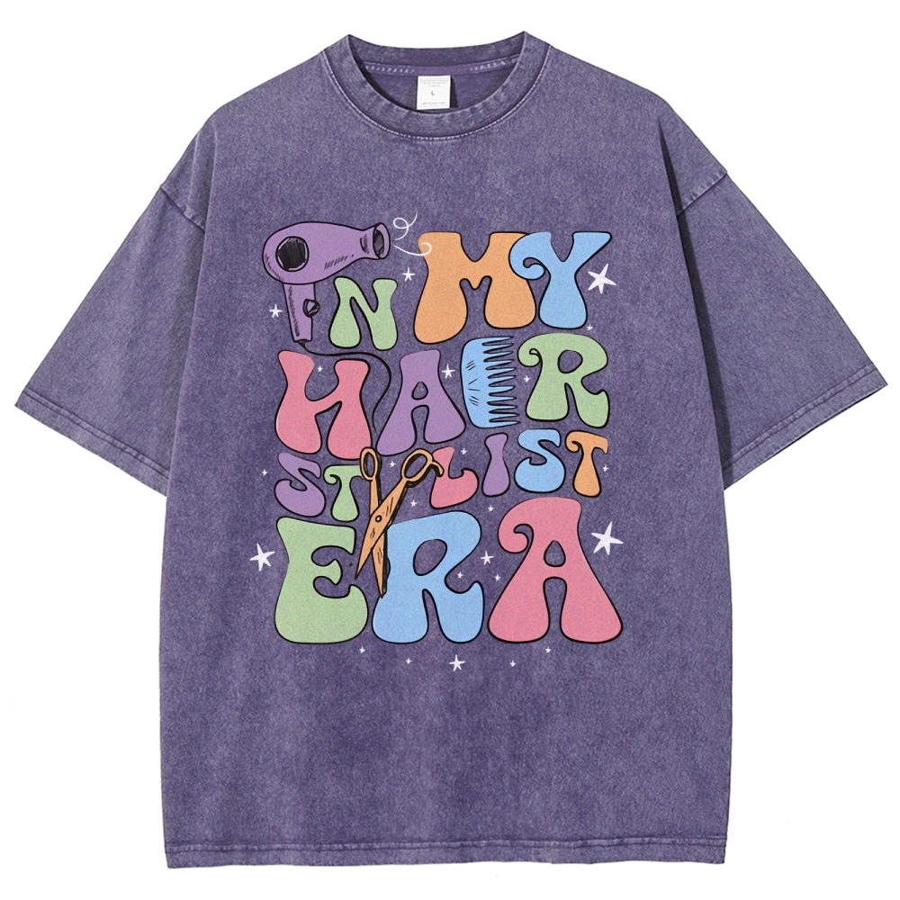 In My Hair Era Unisex Fit Washed T-Shirt Customscool 2407001726