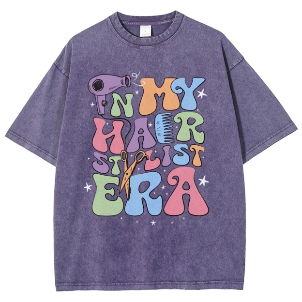In My Hair Era Unisex Fit Washed T-Shirt Customscool 2407001726