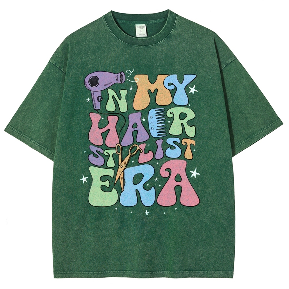 In My Hair Era Unisex Fit Washed T-Shirt Customscool 2407001726