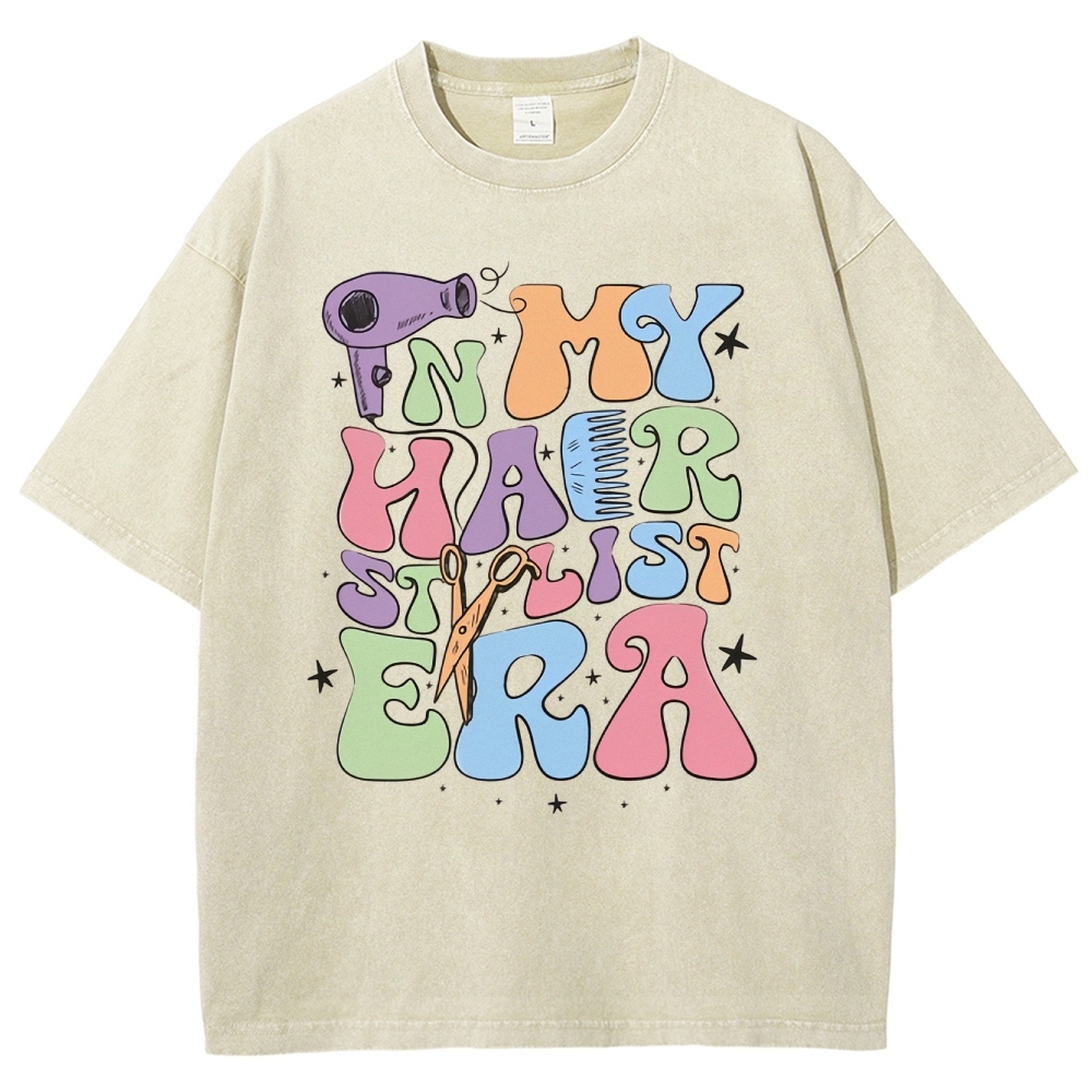 In My Hair Era Unisex Fit Washed T-Shirt Customscool 2407001726