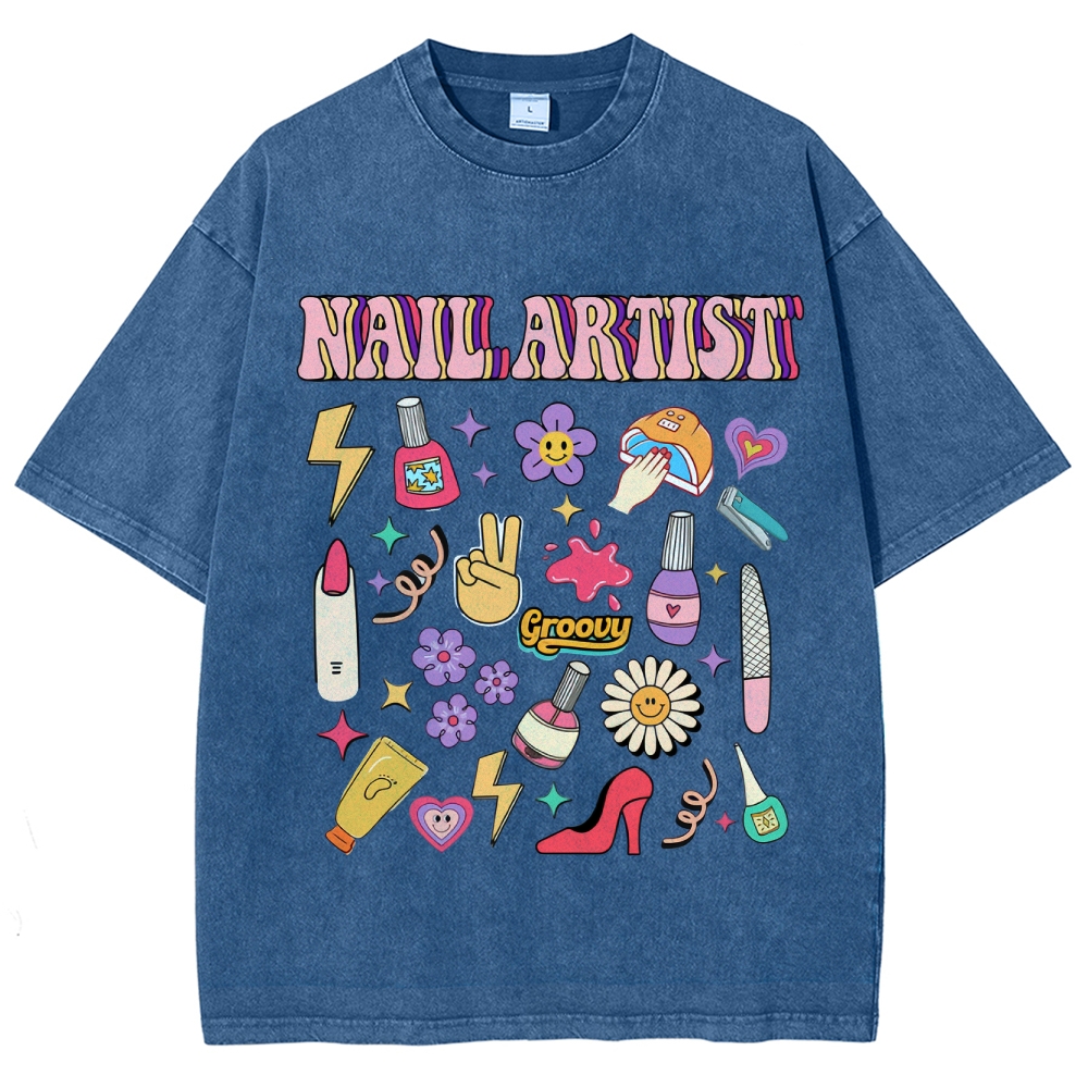 Nail Artist Unisex Fit Washed T-Shirt Customscool
