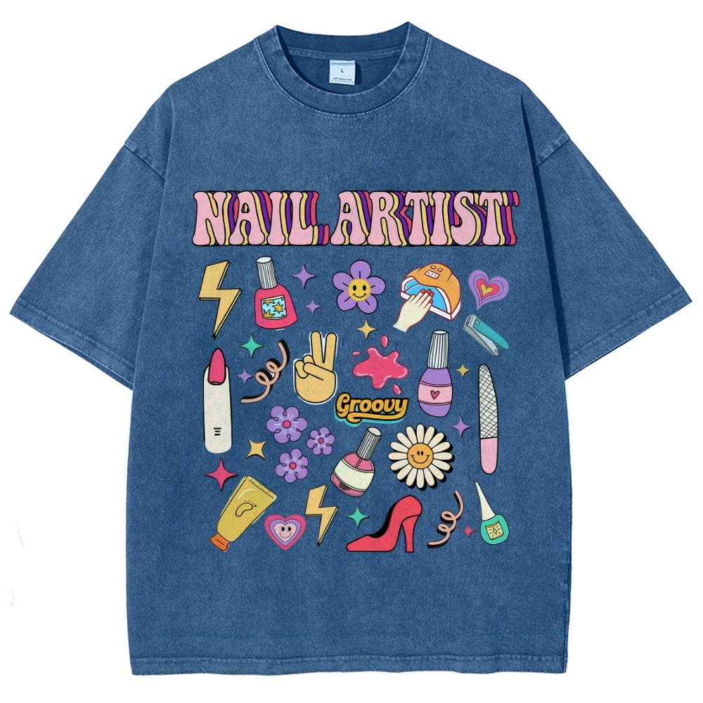 Nail Artist Unisex Fit Washed T-Shirt Customscool
