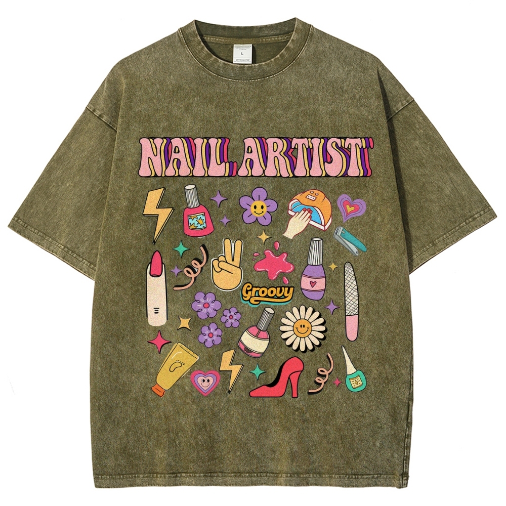 Nail Artist Unisex Fit Washed T-Shirt Customscool