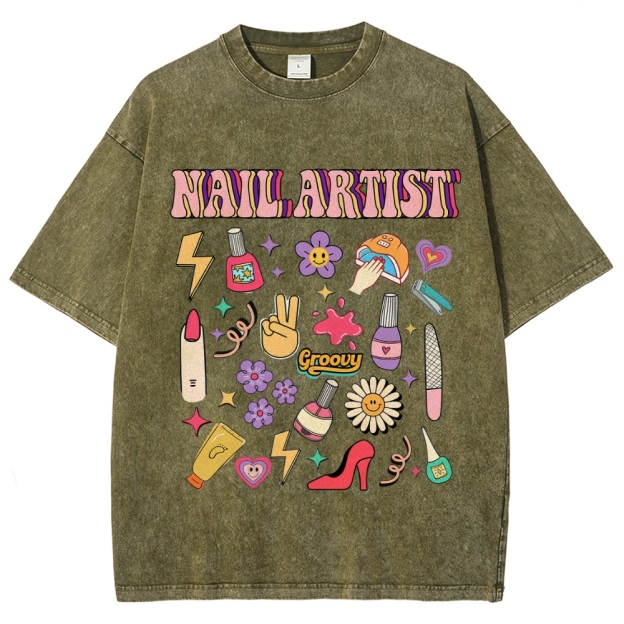 Nail Artist Unisex Fit Washed T-Shirt Customscool