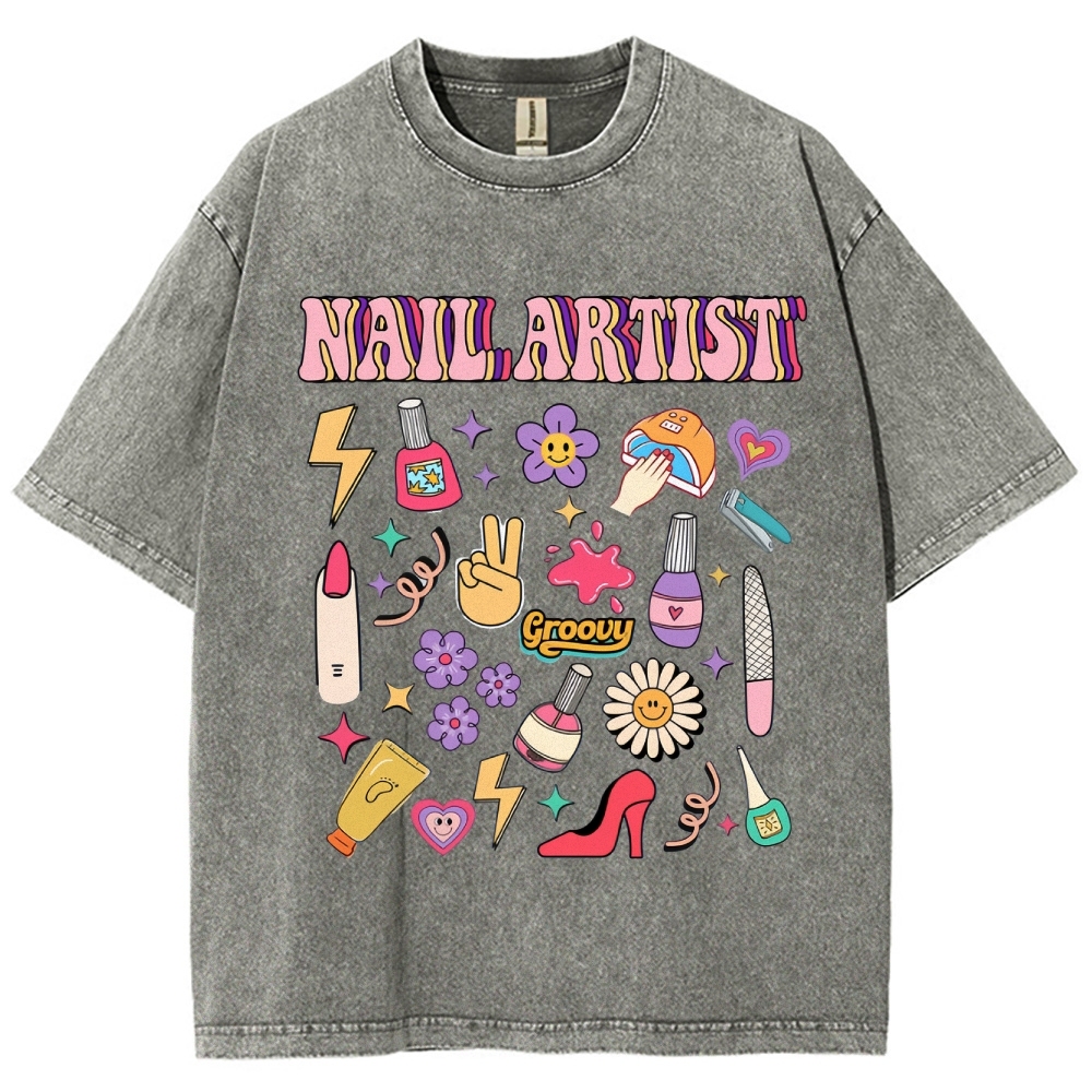 Nail Artist Unisex Fit Washed T-Shirt Customscool