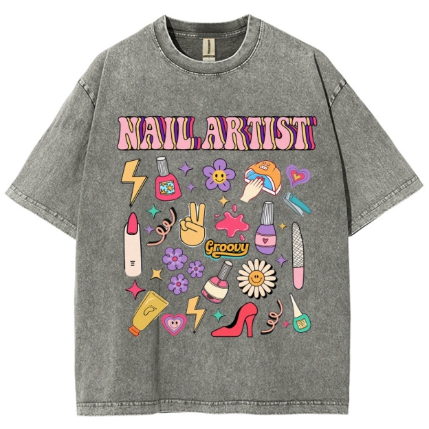 Nail Artist Unisex Fit Washed T-Shirt Customscool