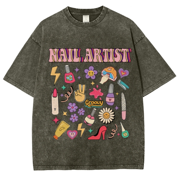 Nail Artist Unisex Fit Washed T-Shirt Customscool