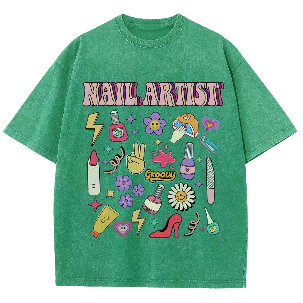 Nail Artist Unisex Fit Washed T-Shirt Customscool