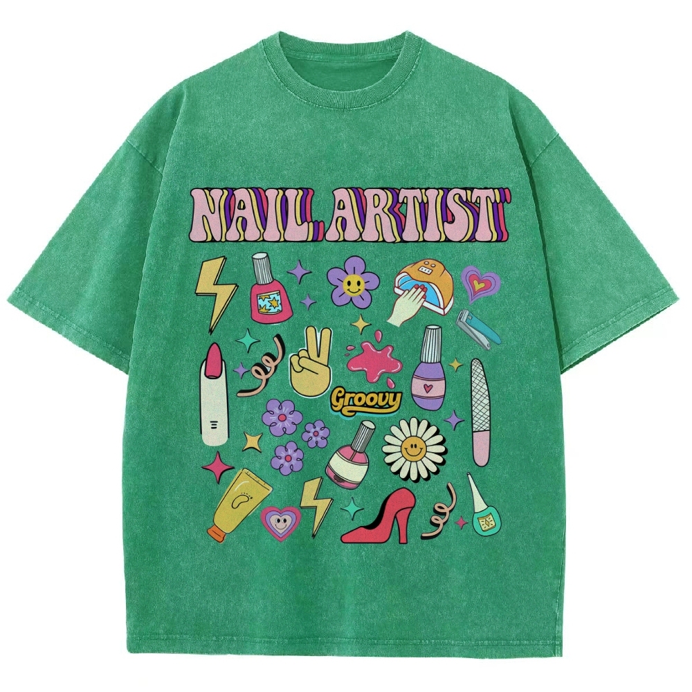 Nail Artist Unisex Fit Washed T-Shirt Customscool