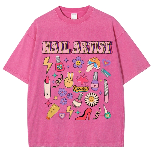 Nail Artist Unisex Fit Washed T-Shirt Customscool