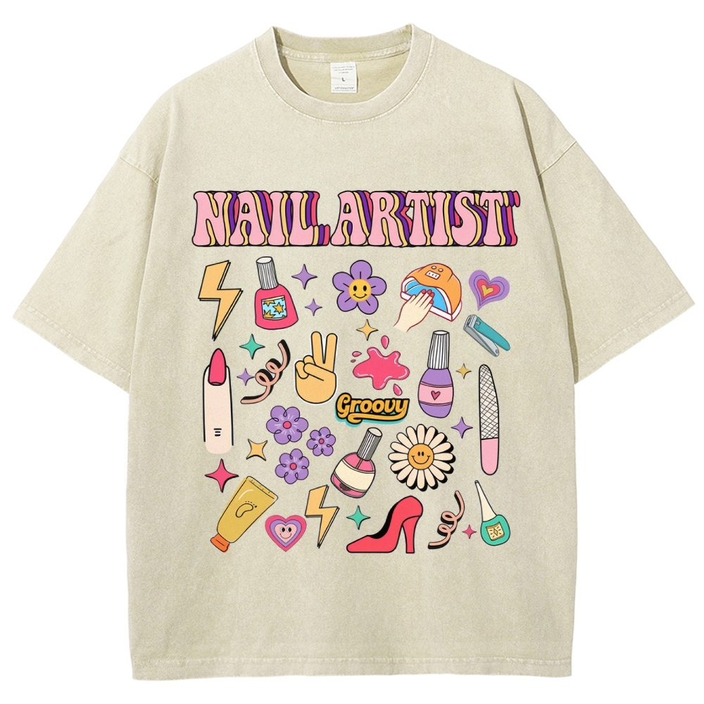 Nail Artist Unisex Fit Washed T-Shirt Customscool