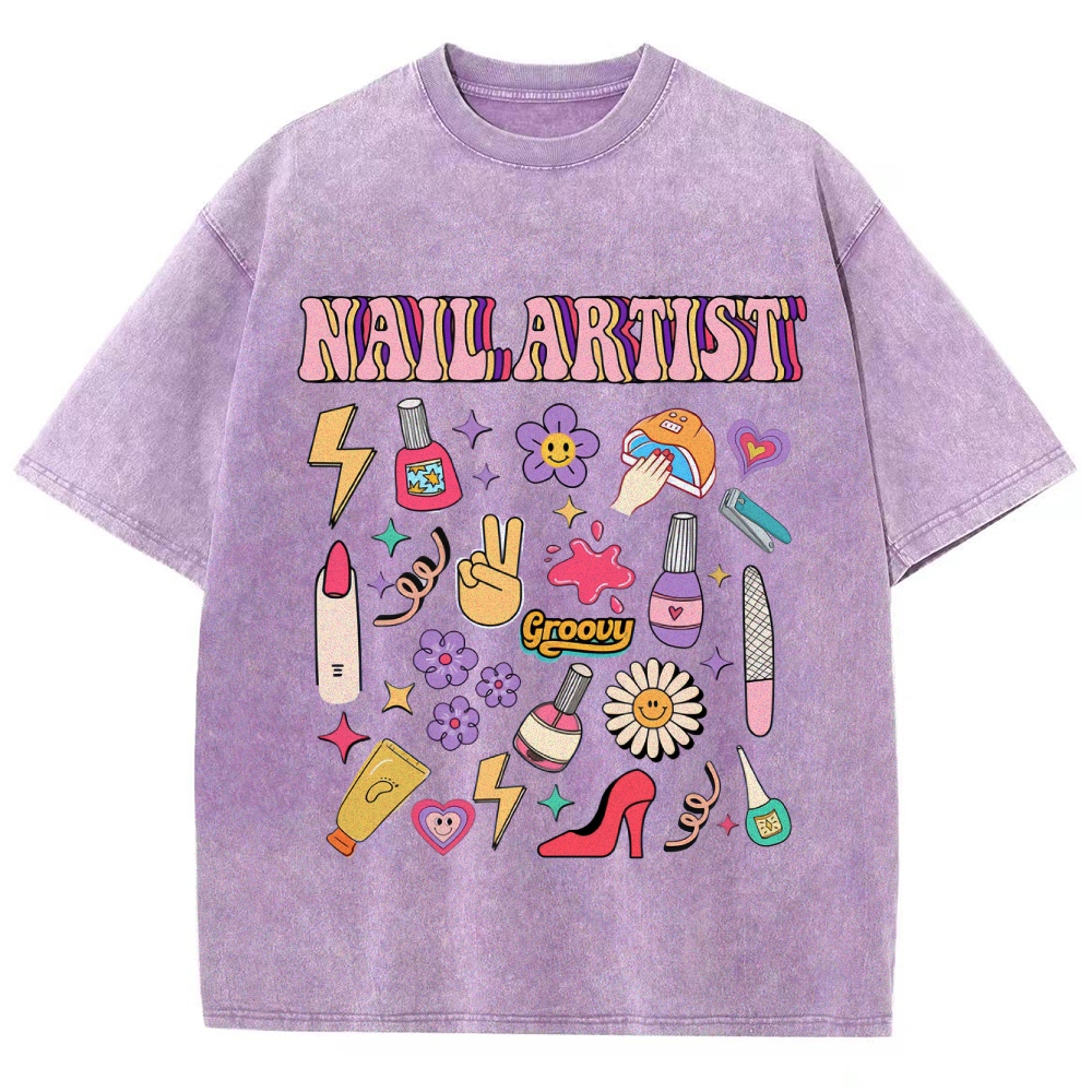 Nail Artist Unisex Fit Washed T-Shirt Customscool