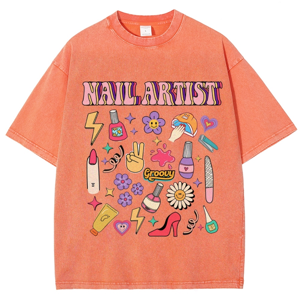Nail Artist Unisex Fit Washed T-Shirt Customscool