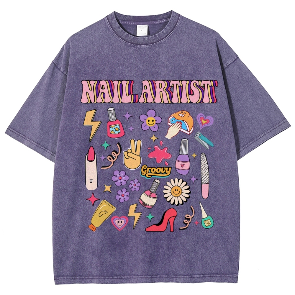 Nail Artist Unisex Fit Washed T-Shirt Customscool
