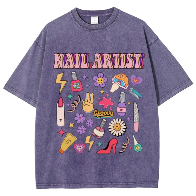 Nail Artist Unisex Fit Washed T-Shirt Customscool