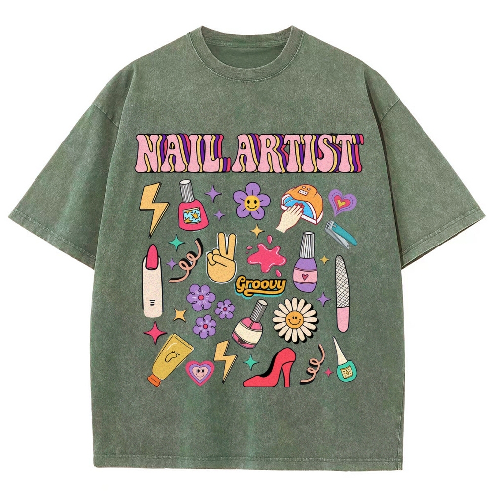 Nail Artist Unisex Fit Washed T-Shirt Customscool