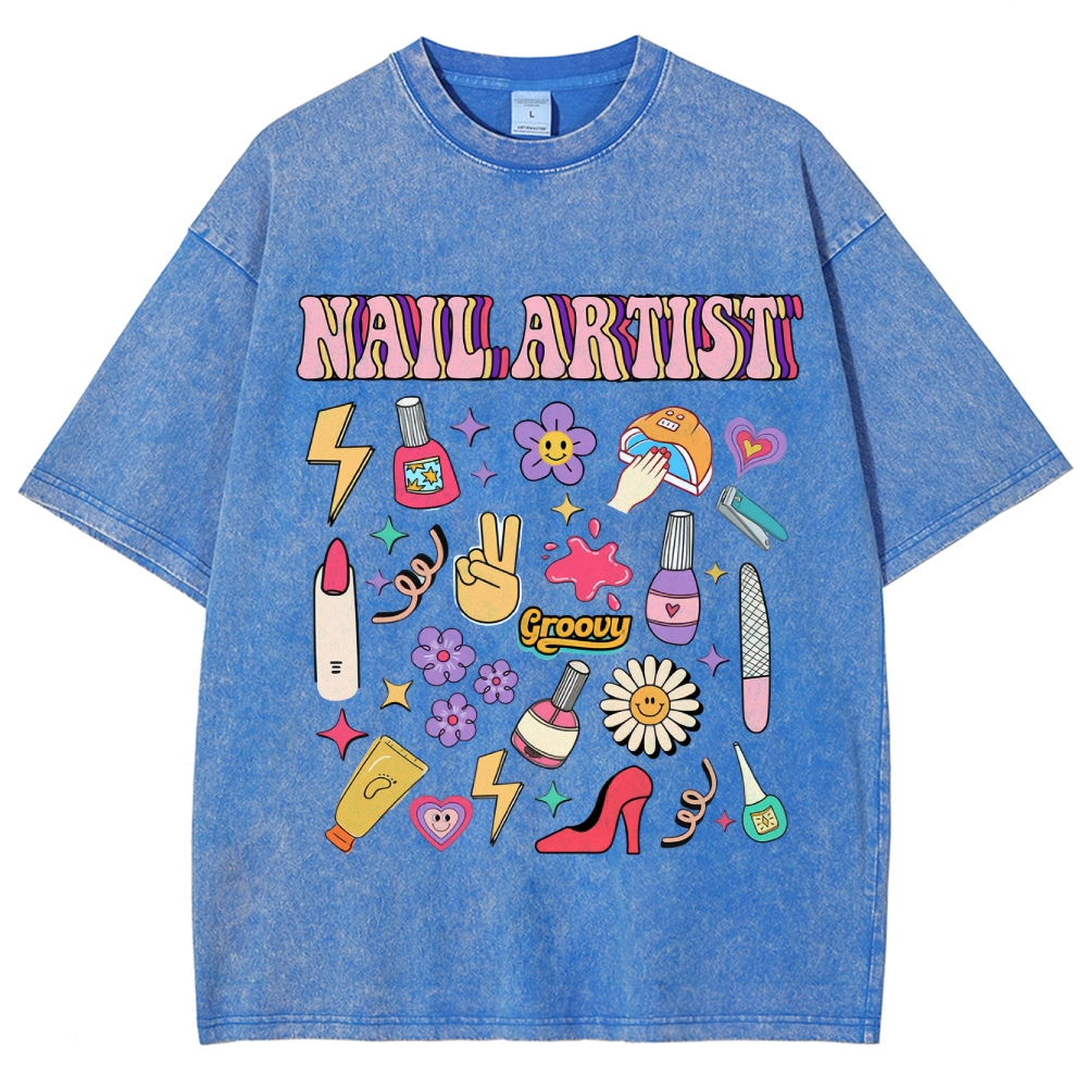 Nail Artist Unisex Fit Washed T-Shirt Customscool