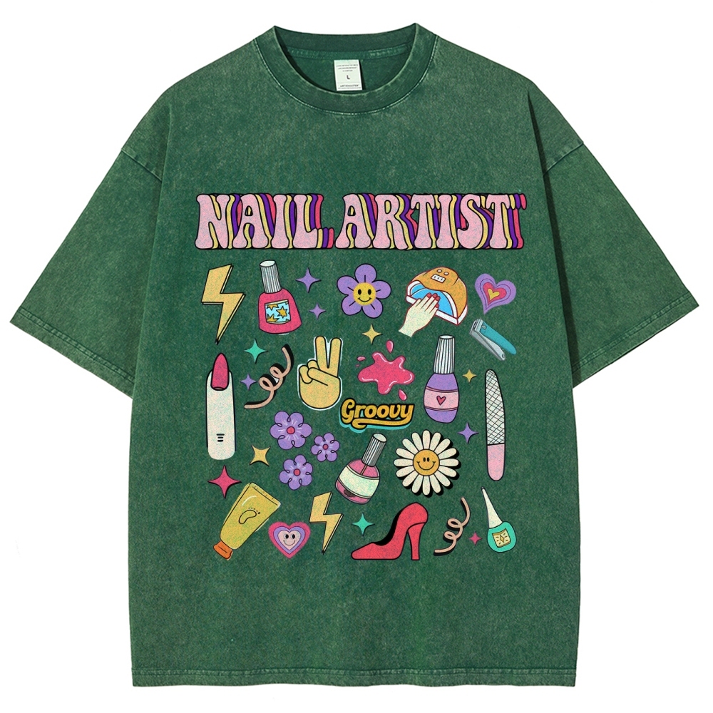 Nail Artist Unisex Fit Washed T-Shirt Customscool