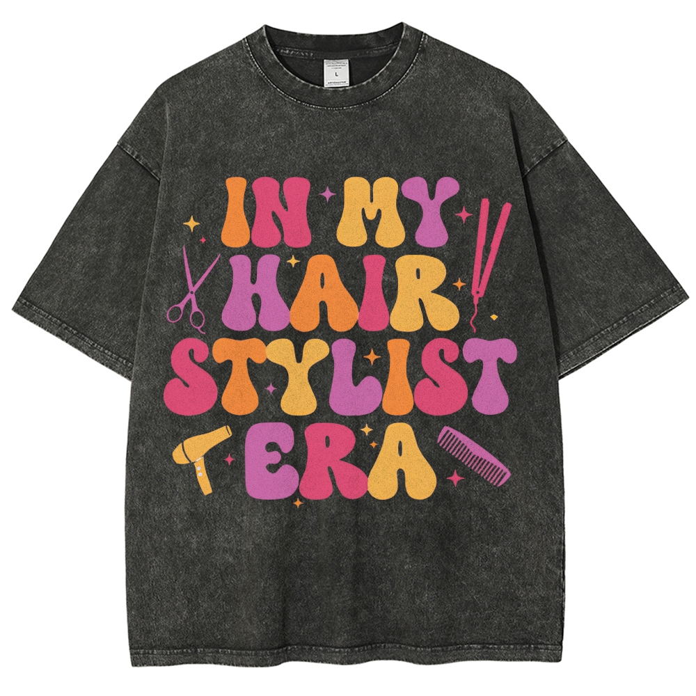 Hairstyle Unisex Fit Washed T-Shirt Customscool