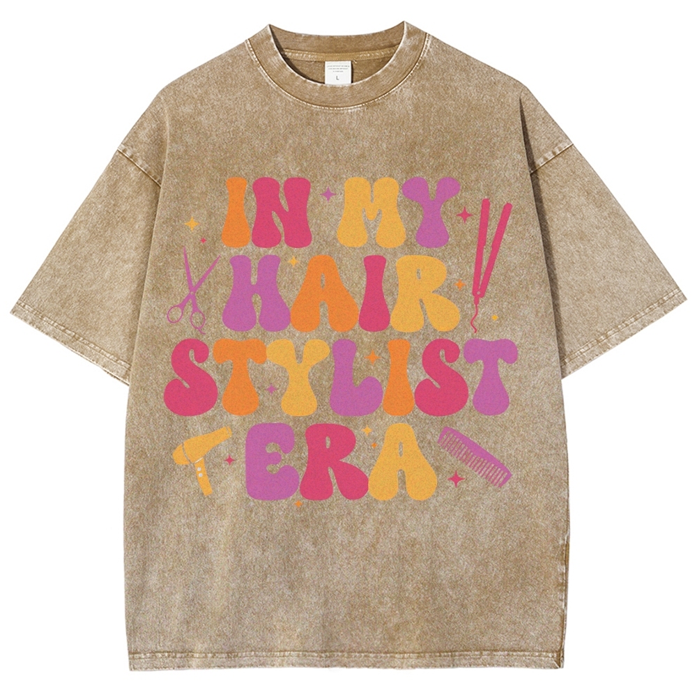 Hairstyle Unisex Fit Washed T-Shirt Customscool