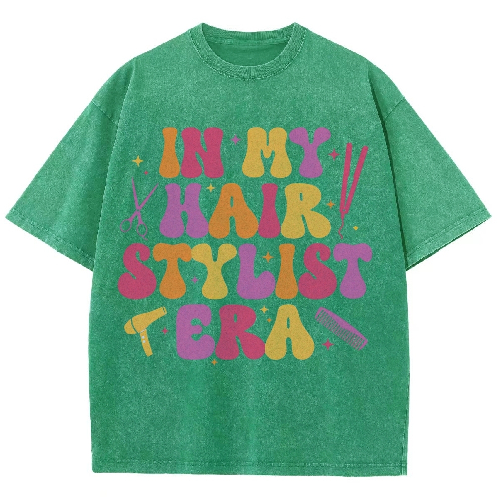 Hairstyle Unisex Fit Washed T-Shirt Customscool