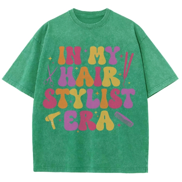Hairstyle Unisex Fit Washed T-Shirt Customscool