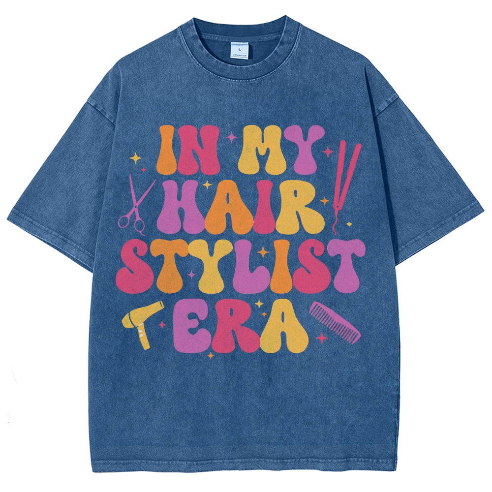Hairstyle Unisex Fit Washed T-Shirt Customscool