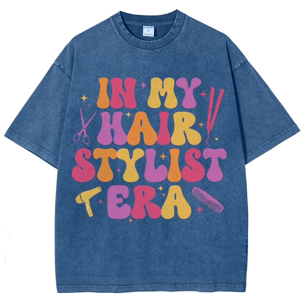 Hairstyle Unisex Fit Washed T-Shirt Customscool