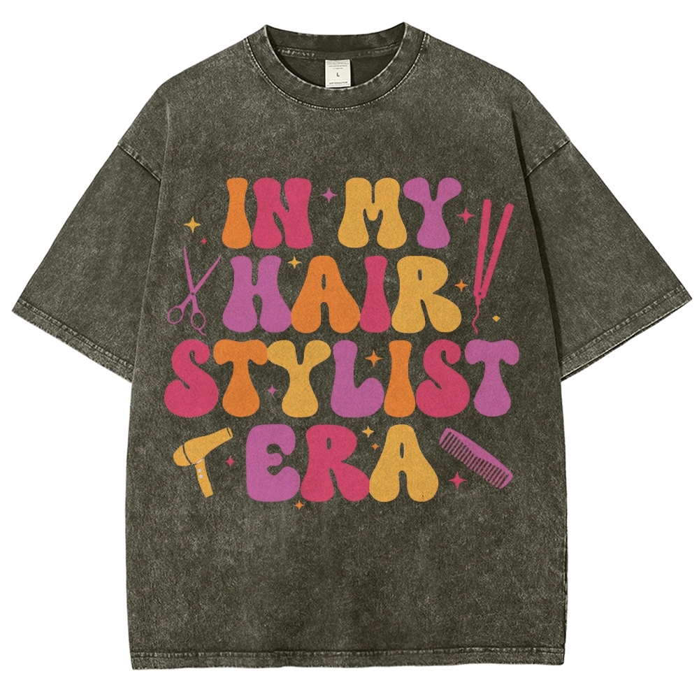 Hairstyle Unisex Fit Washed T-Shirt Customscool