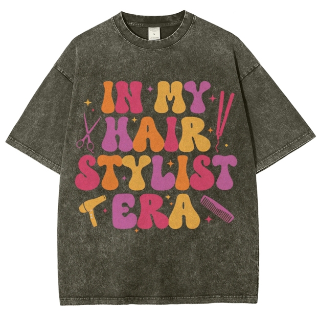 Hairstyle Unisex Fit Washed T-Shirt Customscool